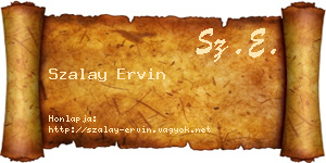 Szalay Ervin névjegykártya