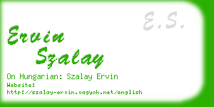 ervin szalay business card